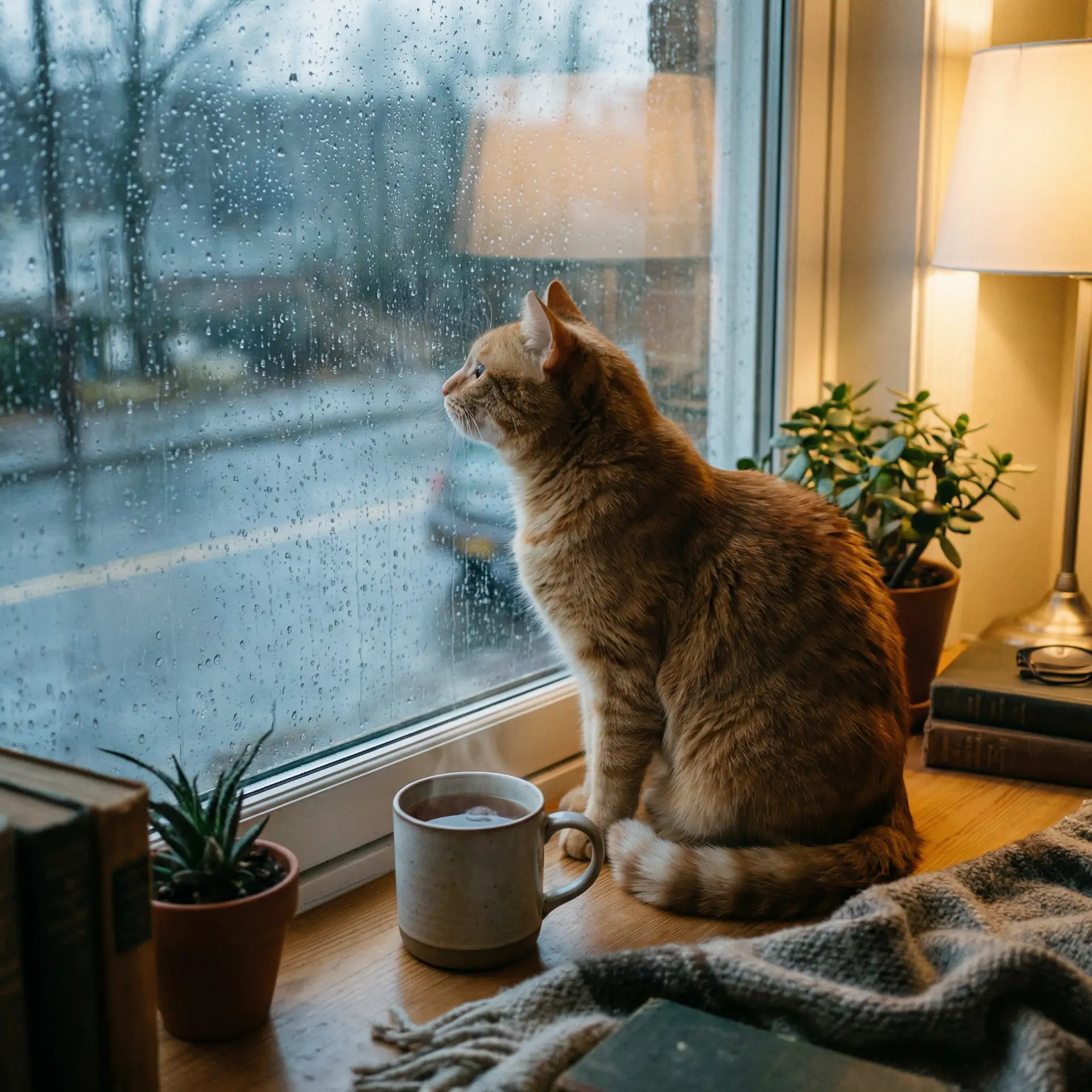 猫咪望着窗外的雨 - 六块六毛六那点事电视剧